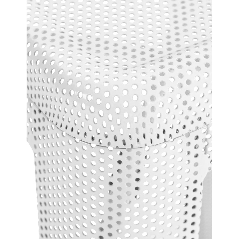 Tabouret de bar design industriel en Métal Blanc Ajouré Lumos - 5