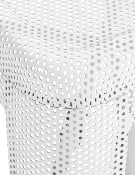 Tabouret de bar design industriel en Métal Blanc Ajouré Lumos - 5