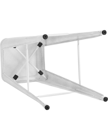 Tabouret de bar design industriel en Métal Blanc Ajouré Lumos - 6