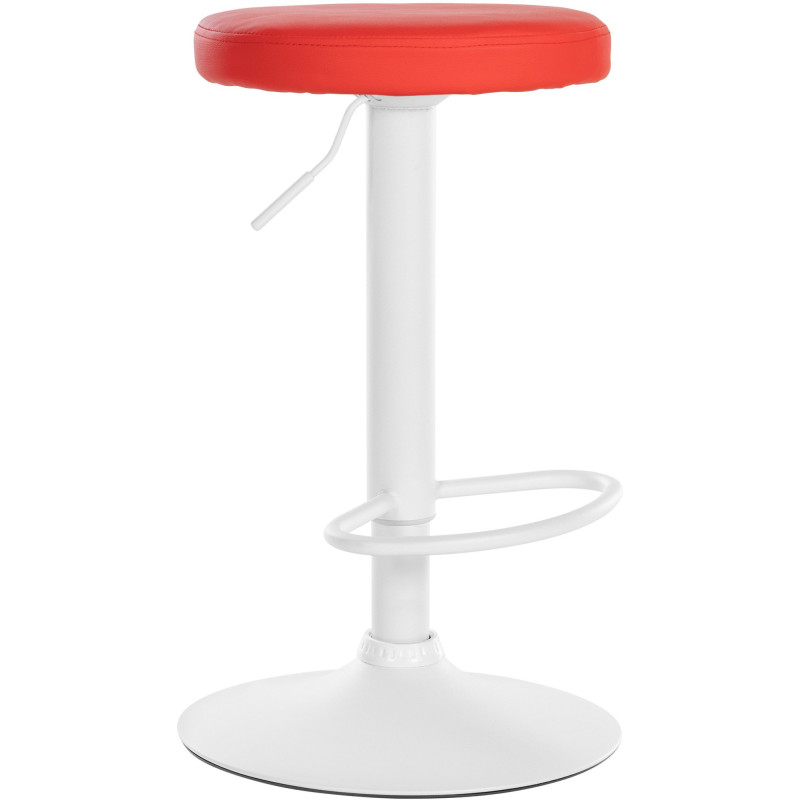 Tabouret de bar design pivotant en Polyuréthane Rouge Métal Blanc Mat Tao - 1