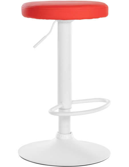 Tabouret de bar design pivotant en Polyuréthane Rouge Métal Blanc Mat Tao - 1