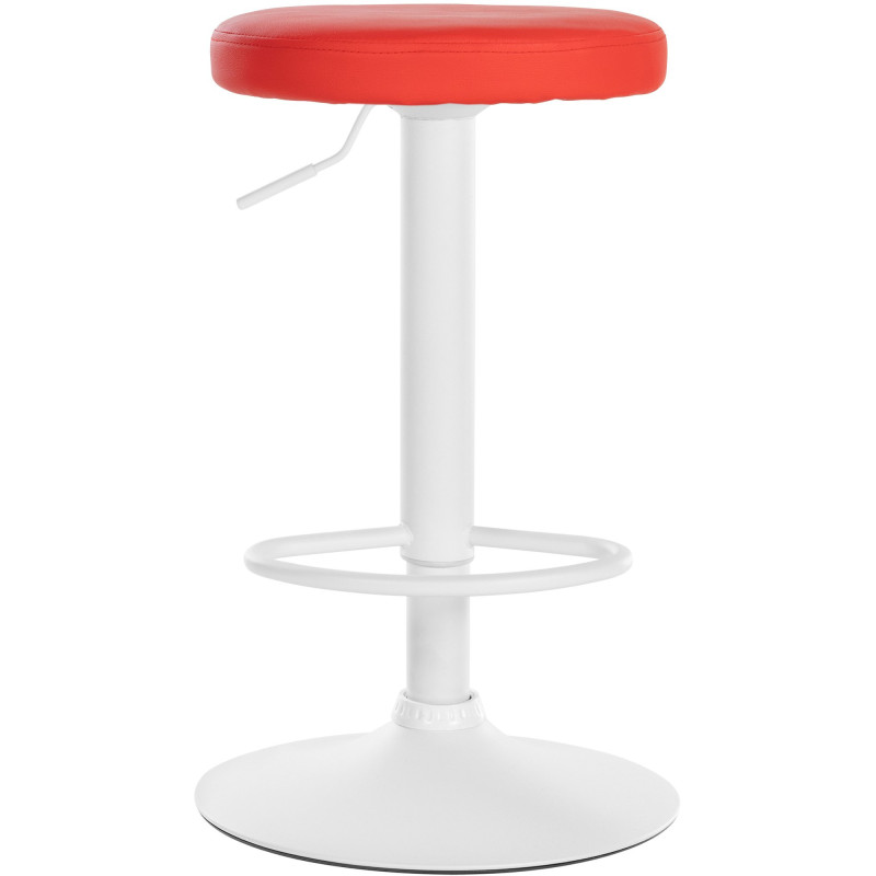 Tabouret de bar design pivotant en Polyuréthane Rouge Métal Blanc Mat Tao - 2