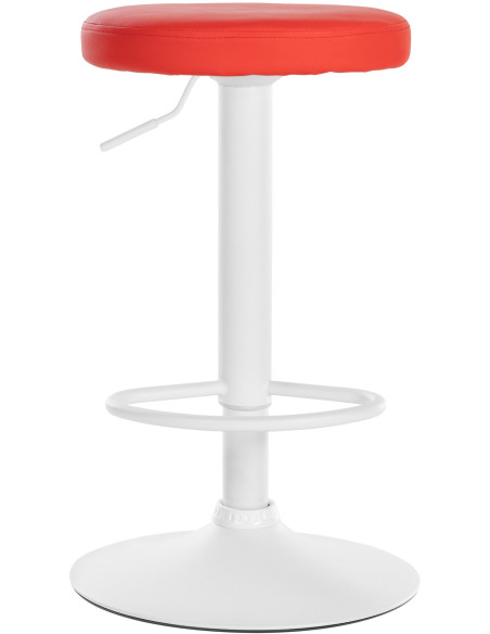 Tabouret de bar design pivotant en Polyuréthane Rouge Métal Blanc Mat Tao - 2