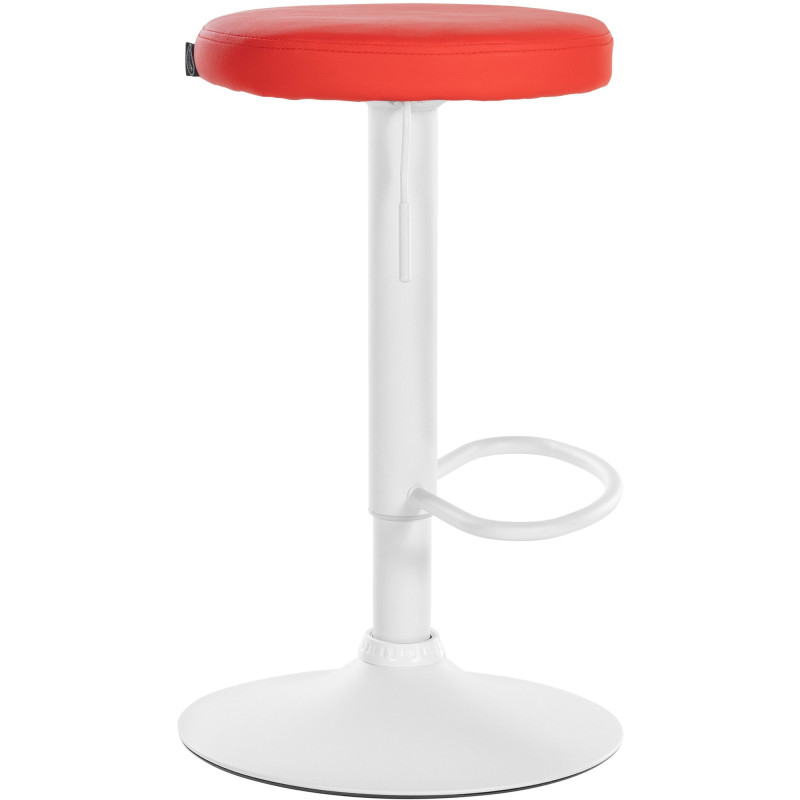 Tabouret de bar design pivotant en Polyuréthane Rouge Métal Blanc Mat Tao - 3
