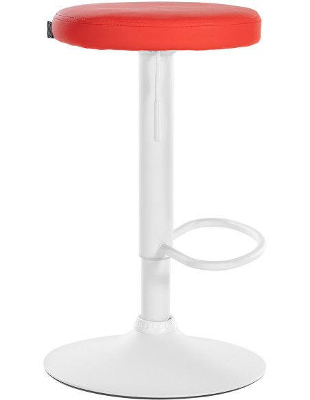 Tabouret de bar design pivotant en Polyuréthane Rouge Métal Blanc Mat Tao - 3