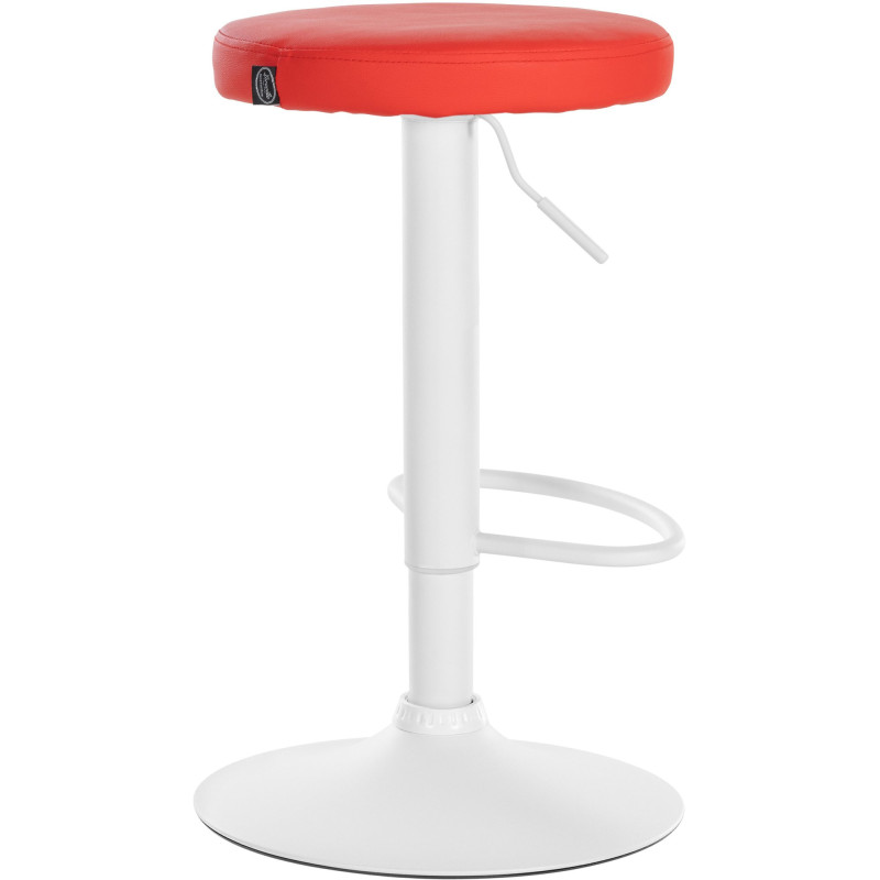 Tabouret de bar design pivotant en Polyuréthane Rouge Métal Blanc Mat Tao - 4