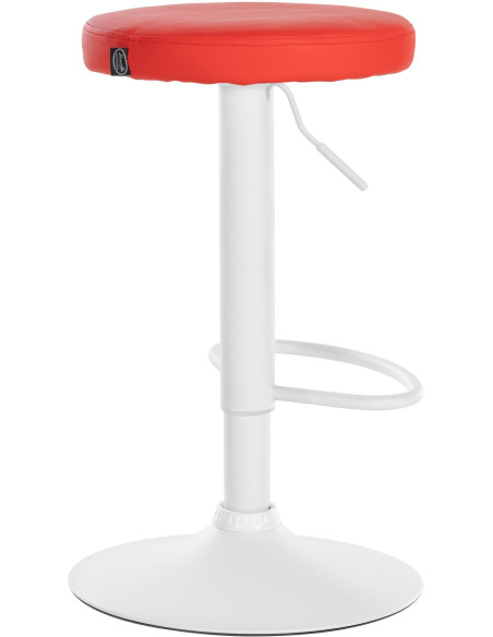 Tabouret de bar design pivotant en Polyuréthane Rouge Métal Blanc Mat Tao - 4