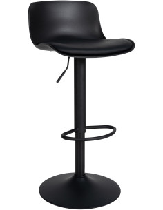 Tabouret de bar moderne avec dossier en Polyuréthane Blanc Métal Blanc Mat Minko - 1