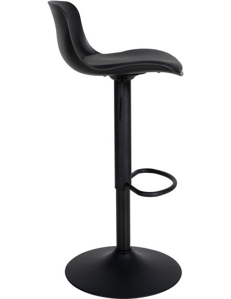 Tabouret de bar moderne avec dossier en Polyuréthane Blanc Métal Blanc Mat Minko - 2