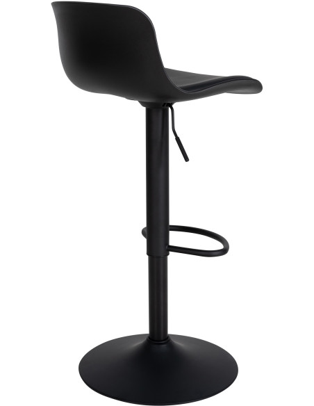 Tabouret de bar moderne avec dossier en Polyuréthane Blanc Métal Blanc Mat Minko - 3