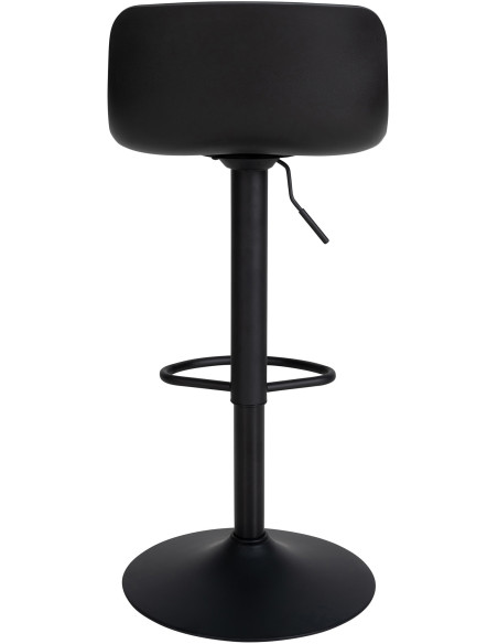 Tabouret de bar moderne avec dossier en Polyuréthane Blanc Métal Blanc Mat Minko - 4