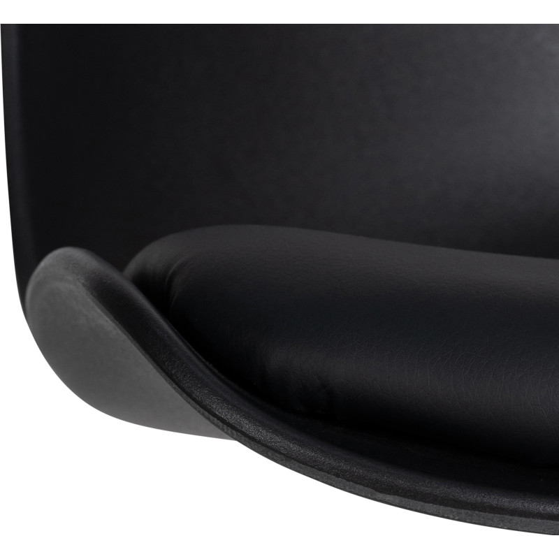 Tabouret de bar moderne avec dossier en Polyuréthane Blanc Métal Blanc Mat Minko - 5