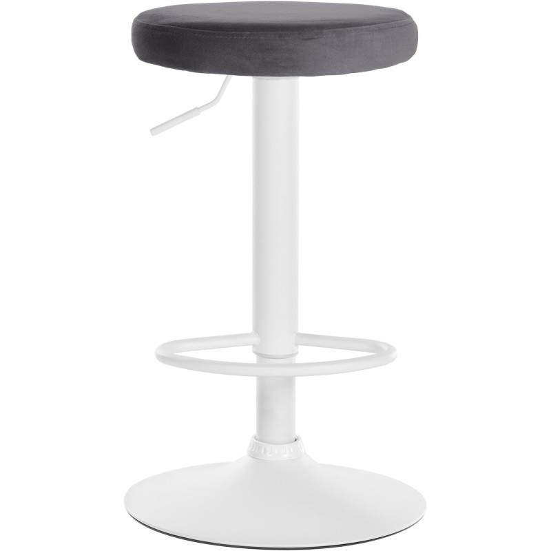 Tabouret de bar design pivotant en Velours Gris foncé Métal Blanc Mat Tao - 2