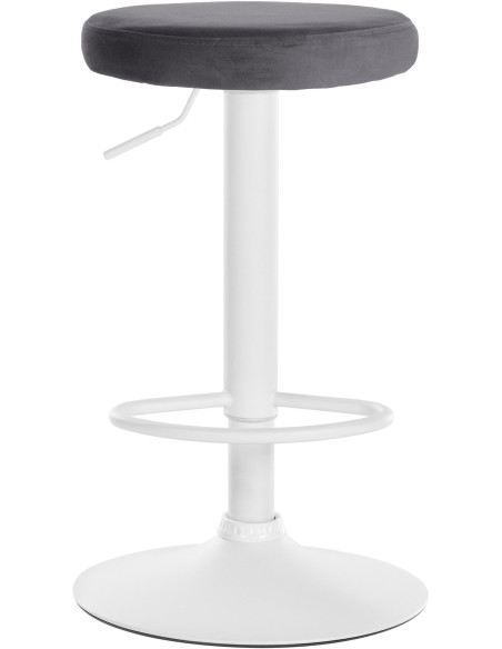Tabouret de bar design pivotant en Velours Gris foncé Métal Blanc Mat Tao - 2