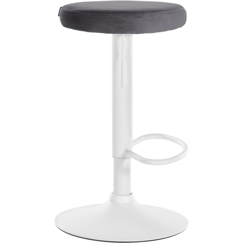 Tabouret de bar design pivotant en Velours Gris foncé Métal Blanc Mat Tao - 3