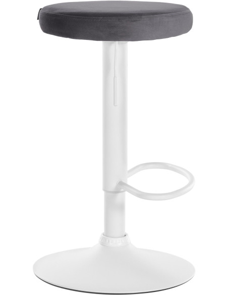 Tabouret de bar design pivotant en Velours Gris foncé Métal Blanc Mat Tao - 3