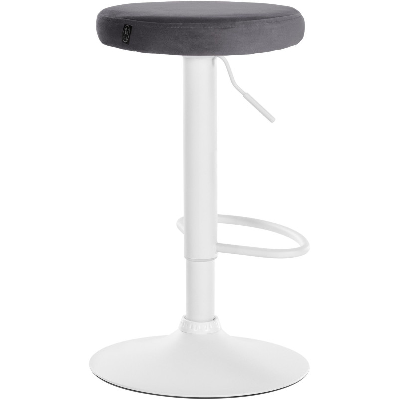 Tabouret de bar design pivotant en Velours Gris foncé Métal Blanc Mat Tao - 4
