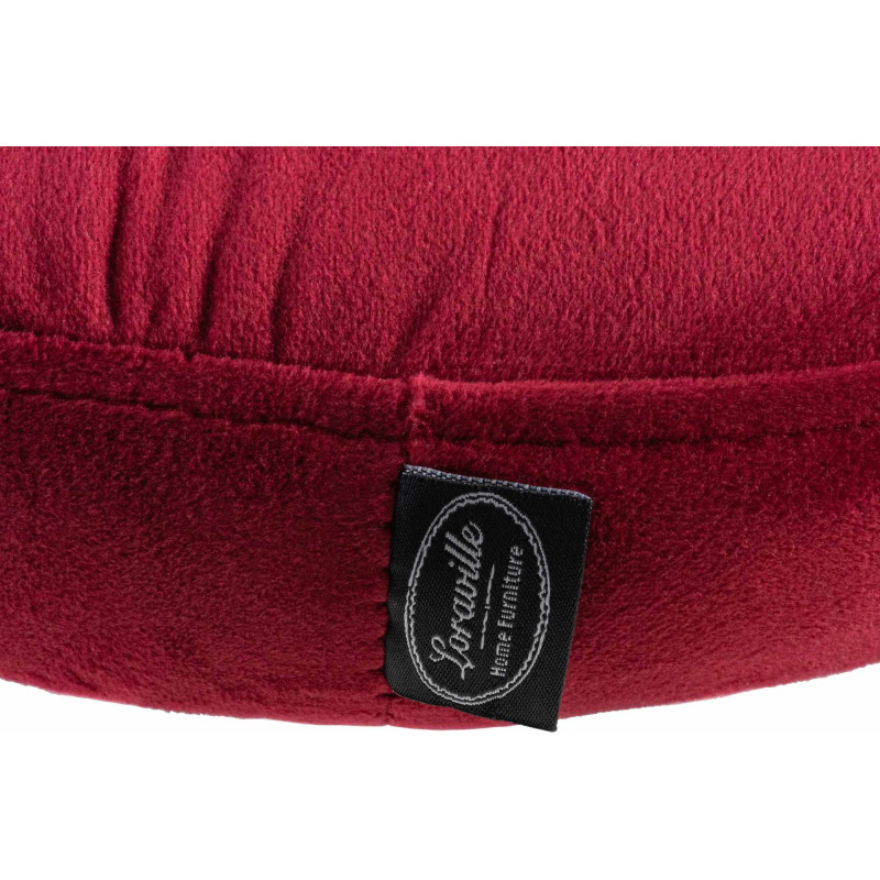 Tabouret de bar design pivotant en Velours Rouge Métal Blanc Mat Tao - 6