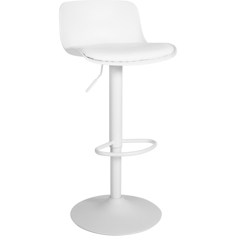 Tabouret de bar moderne avec dossier en Polyuréthane Noir Métal Noir Mat Minko - 1