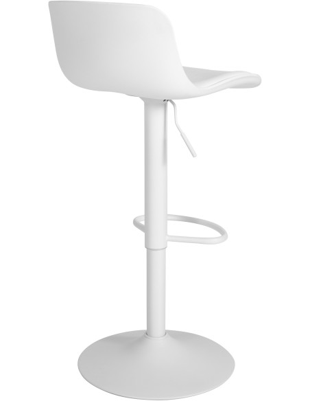 Tabouret de bar moderne avec dossier en Polyuréthane Noir Métal Noir Mat Minko - 3