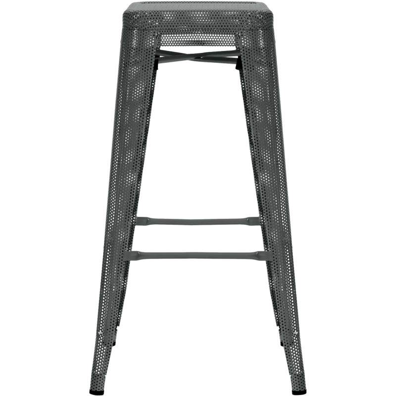 Tabouret de bar design industriel en Métal Gris Ajouré Lumos - 2