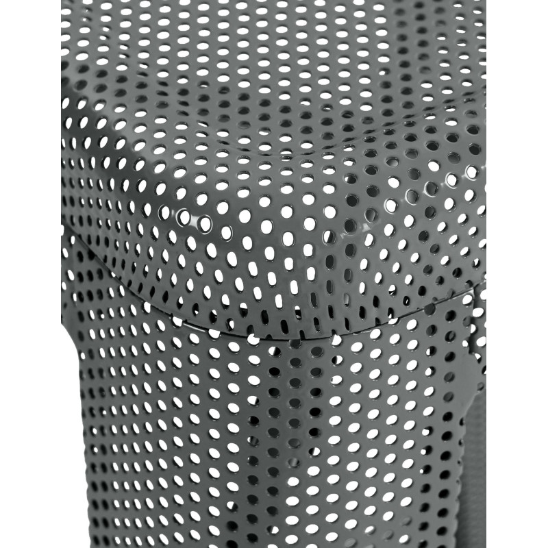 Tabouret de bar design industriel en Métal Gris Ajouré Lumos - 5