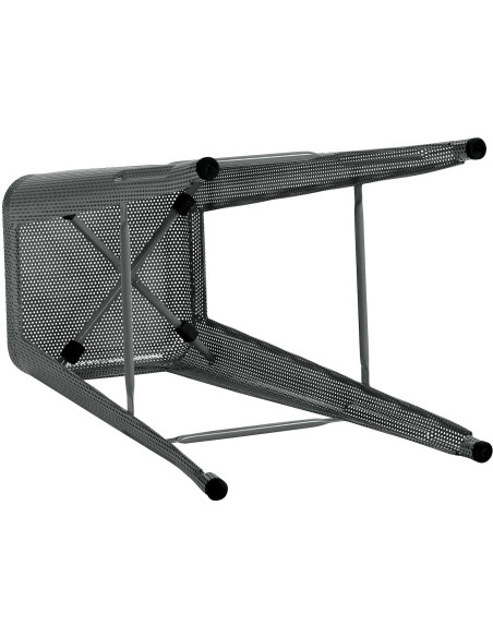 Tabouret de bar design industriel en Métal Gris Ajouré Lumos - 6