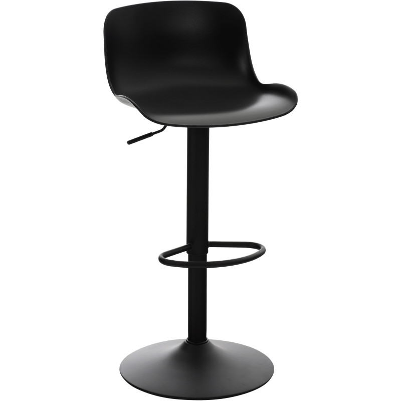 Tabouret de bar moderne avec dossier en Polypropylène Noir Métal Noir Mat Minko - 1