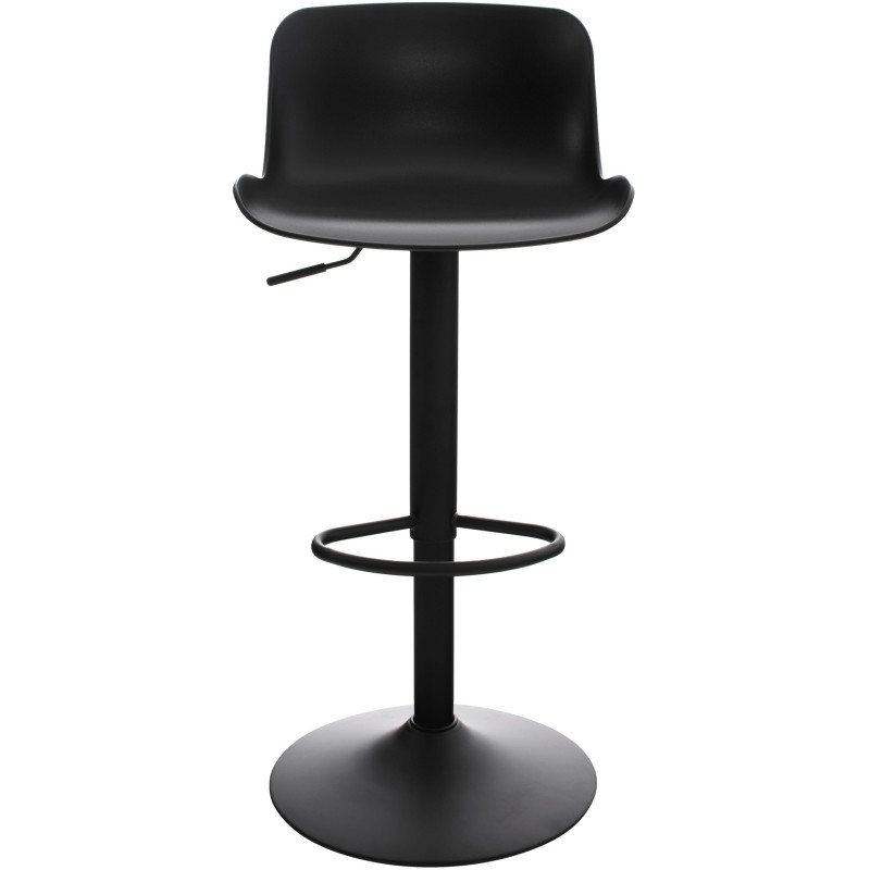 Tabouret de bar moderne avec dossier en Polypropylène Noir Métal Noir Mat Minko - 2