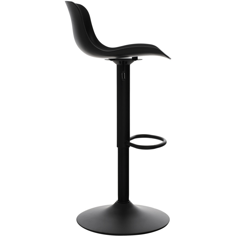 Tabouret de bar moderne avec dossier en Polypropylène Noir Métal Noir Mat Minko - 3