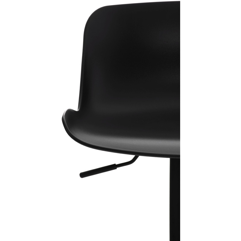 Tabouret de bar moderne avec dossier en Polypropylène Noir Métal Noir Mat Minko - 4