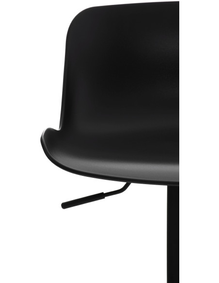 Tabouret de bar moderne avec dossier en Polypropylène Noir Métal Noir Mat Minko - 4