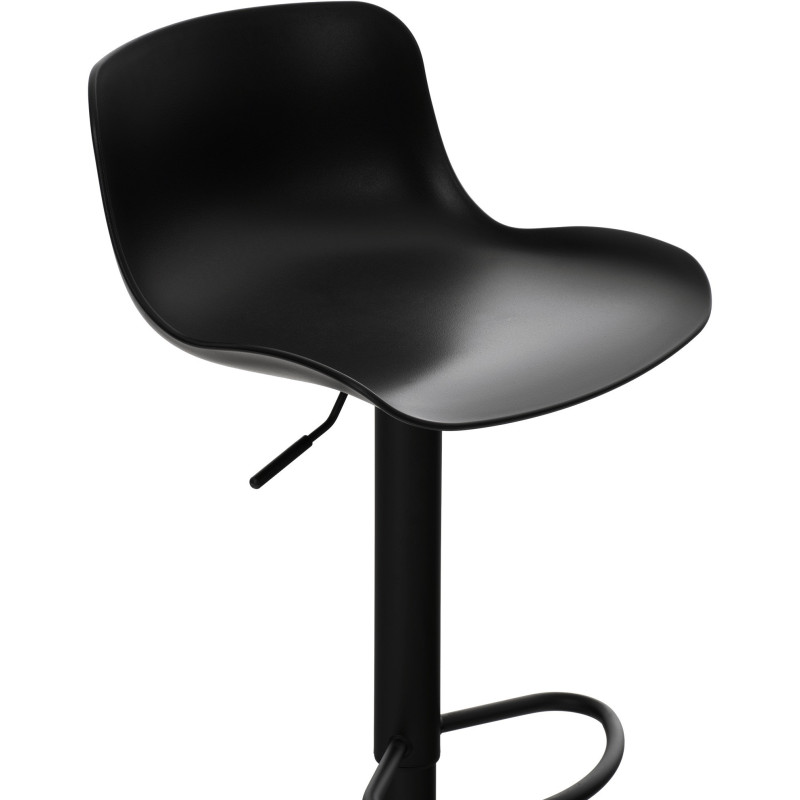 Tabouret de bar moderne avec dossier en Polypropylène Noir Métal Noir Mat Minko - 5
