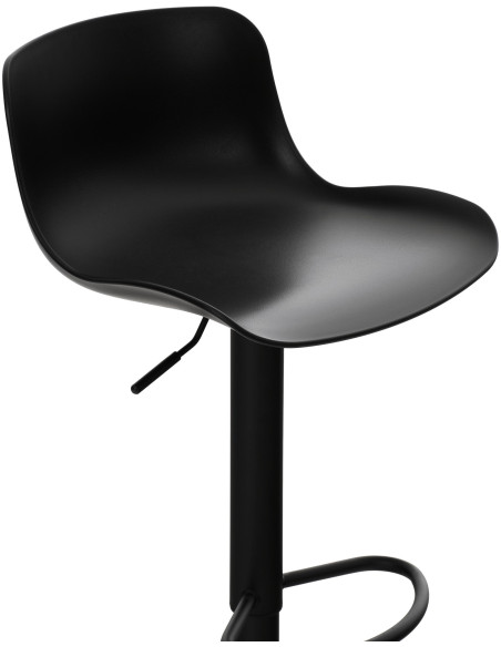 Tabouret de bar moderne avec dossier en Polypropylène Noir Métal Noir Mat Minko - 5