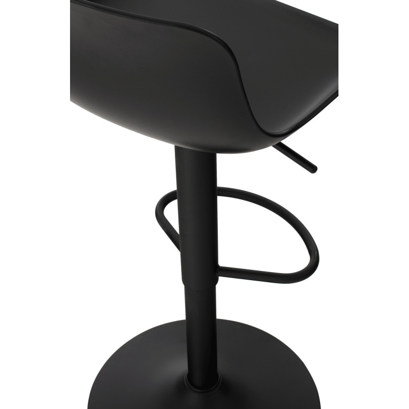 Tabouret de bar moderne avec dossier en Polypropylène Noir Métal Noir Mat Minko - 6