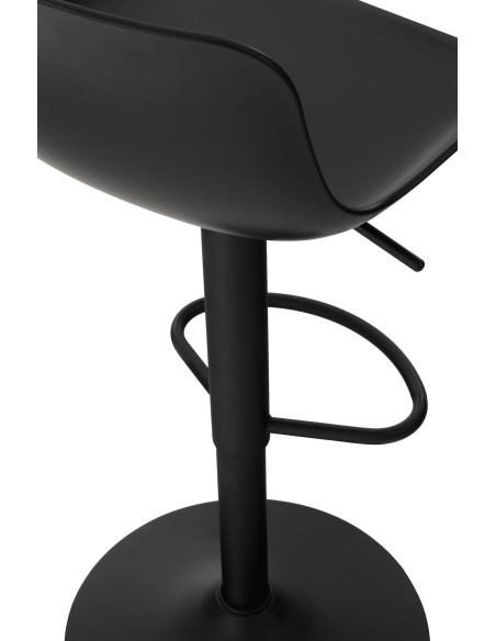 Tabouret de bar moderne avec dossier en Polypropylène Noir Métal Noir Mat Minko - 6