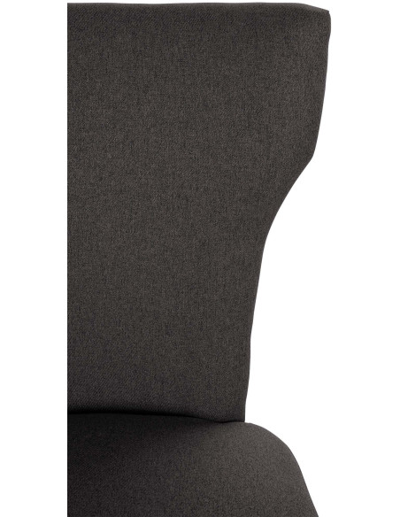 Chaise originale en Tissu Gris foncé Avec clous de tapissier Bois Marron foncé Isola - 3