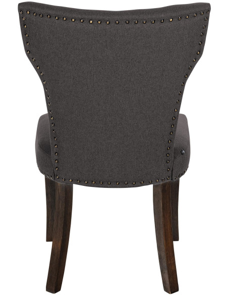Chaise originale en Tissu Gris foncé Avec clous de tapissier Bois Marron foncé Isola - 5