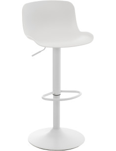 Tabouret de bar moderne avec dossier en Polypropylène Blanc Métal Blanc Mat Minko - 1