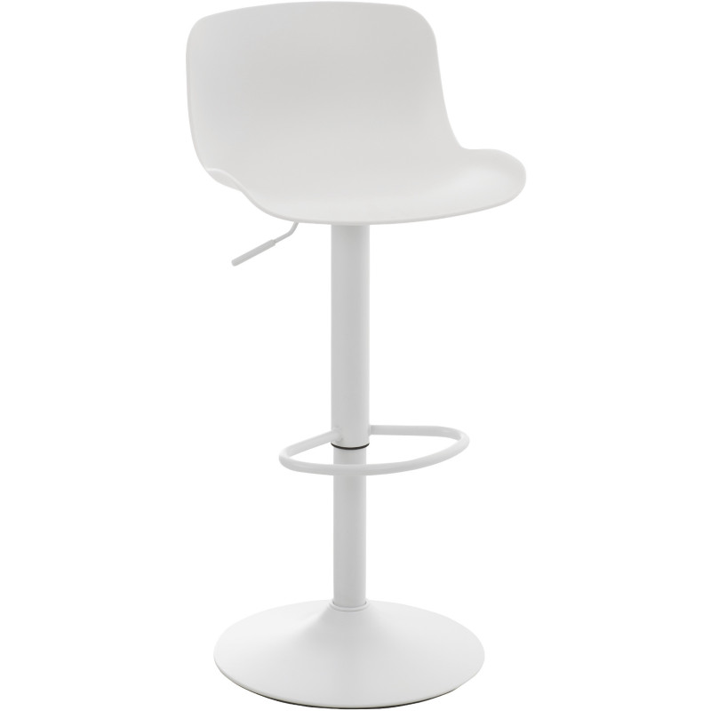 Tabouret de bar moderne avec dossier en Polypropylène Blanc Métal Blanc Mat Minko - 1