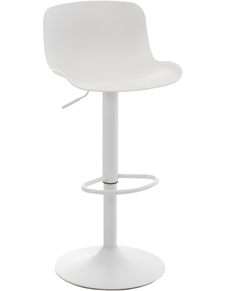 Tabouret de bar moderne avec dossier en Polypropylène Blanc Métal Blanc Mat Minko - 1