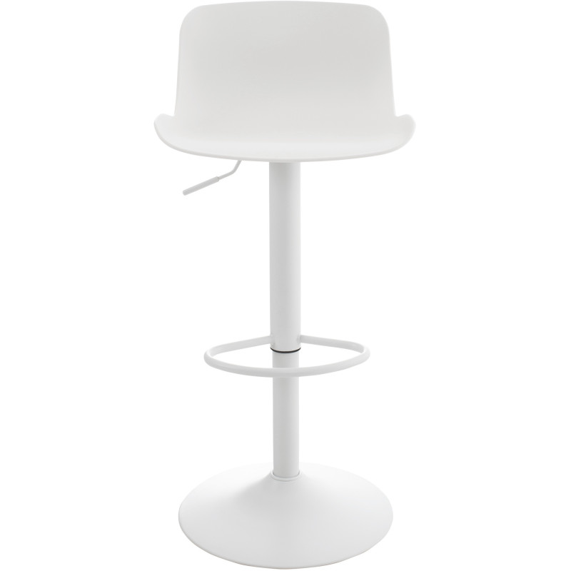 Tabouret de bar moderne avec dossier en Polypropylène Blanc Métal Blanc Mat Minko - 2