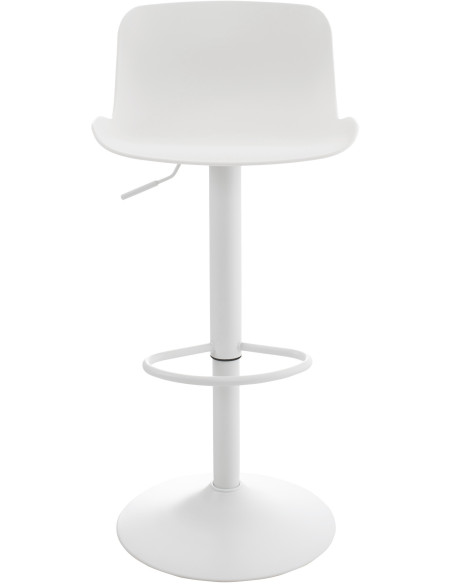 Tabouret de bar moderne avec dossier en Polypropylène Blanc Métal Blanc Mat Minko - 2