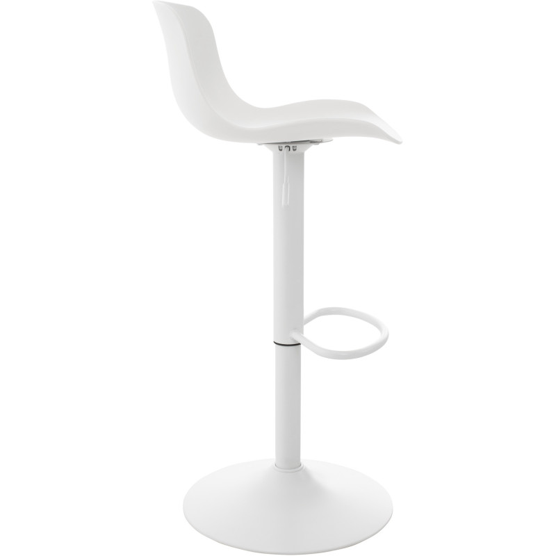 Tabouret de bar moderne avec dossier en Polypropylène Blanc Métal Blanc Mat Minko - 3