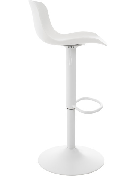 Tabouret de bar moderne avec dossier en Polypropylène Blanc Métal Blanc Mat Minko - 3