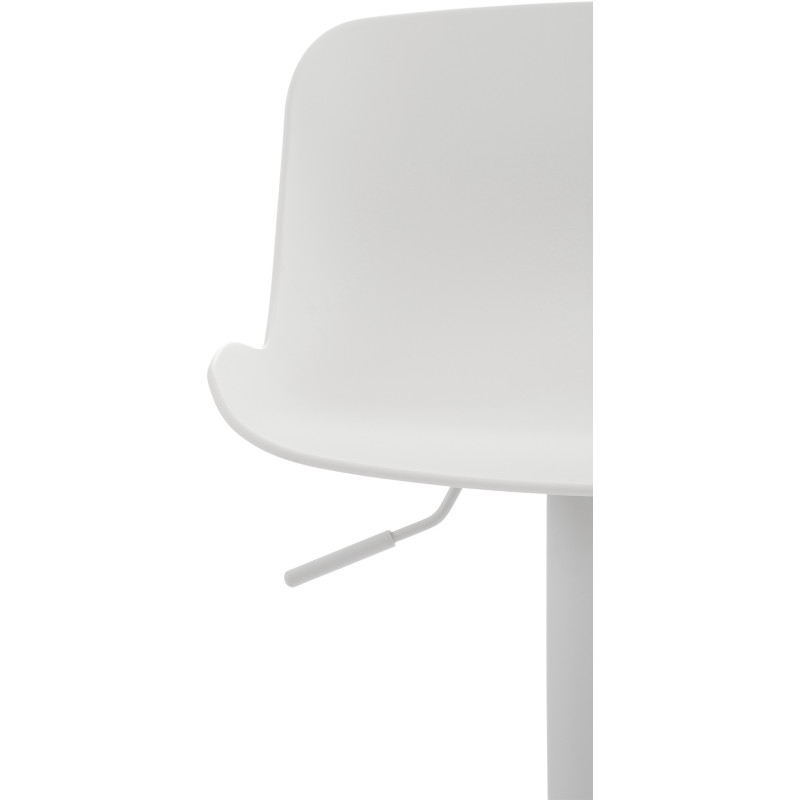 Tabouret de bar moderne avec dossier en Polypropylène Blanc Métal Blanc Mat Minko - 4