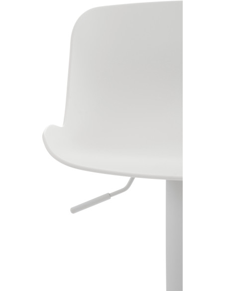 Tabouret de bar moderne avec dossier en Polypropylène Blanc Métal Blanc Mat Minko - 4