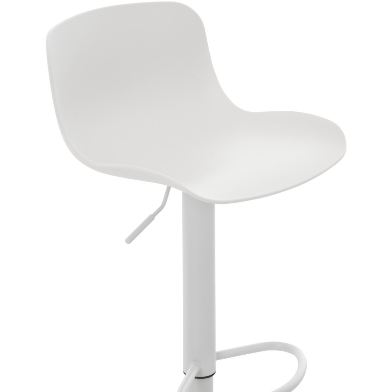 Tabouret de bar moderne avec dossier en Polypropylène Blanc Métal Blanc Mat Minko - 5