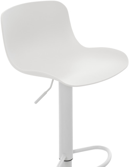 Tabouret de bar moderne avec dossier en Polypropylène Blanc Métal Blanc Mat Minko - 5