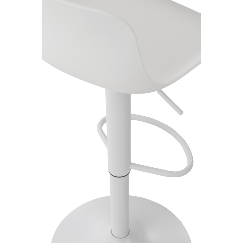 Tabouret de bar moderne avec dossier en Polypropylène Blanc Métal Blanc Mat Minko - 6
